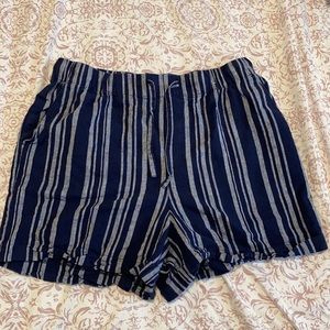 Navy blue and gray striped shorts from Uniqlo, L